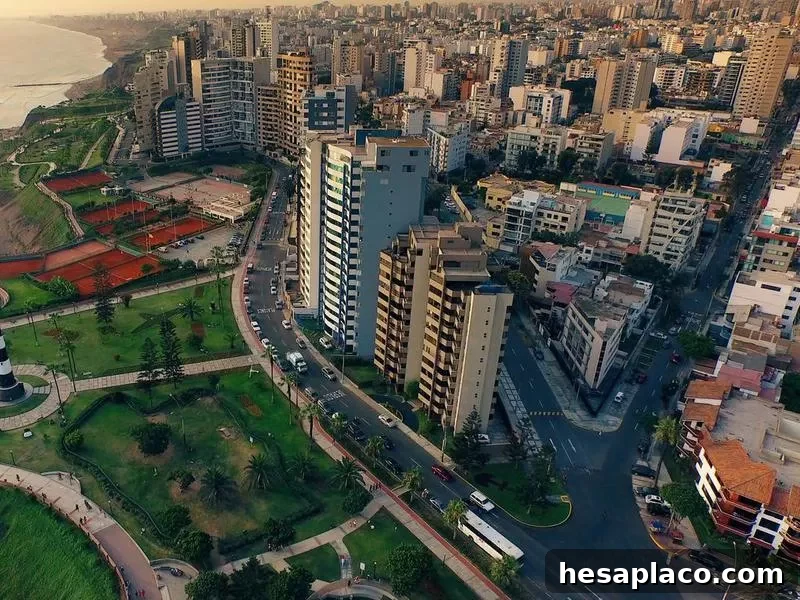 Comfortable Retirement Locations You Can Afford with $500,000 11 Aerial view of Lima Peru Miraflores cosatline