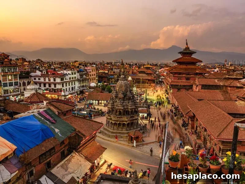 Comfortable Retirement Locations You Can Afford with $500,000 14 Sunset over Patan Durbar Square in Kathmandu, Nepal