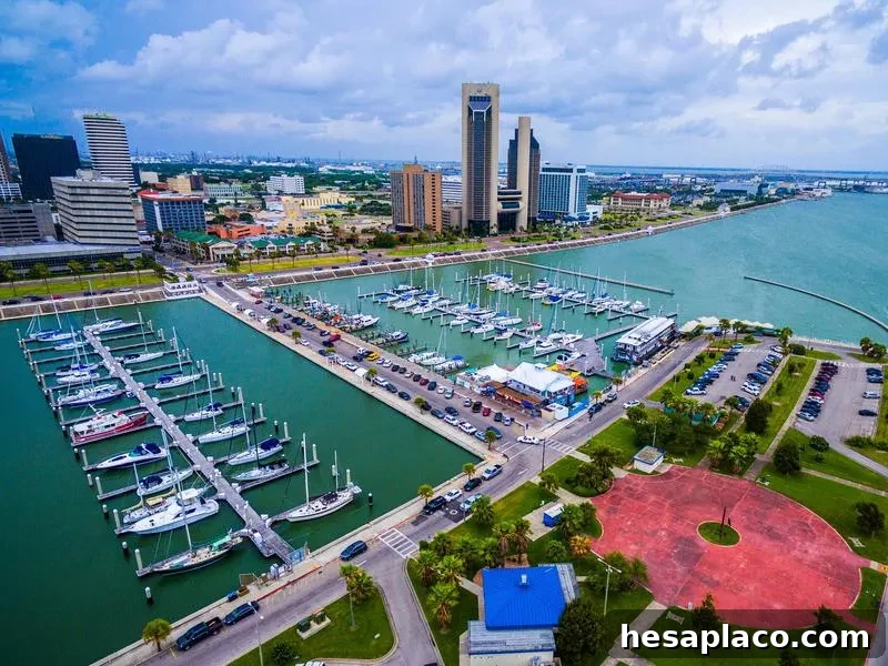 Corpus Christi Texas Aerial Over Marina