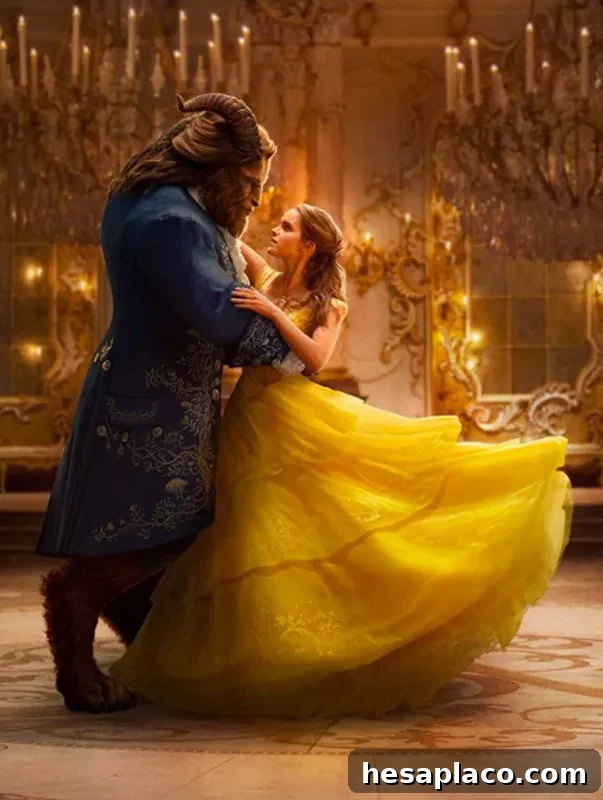 Emma Watson and Dan Stevens in Beauty and the Beast