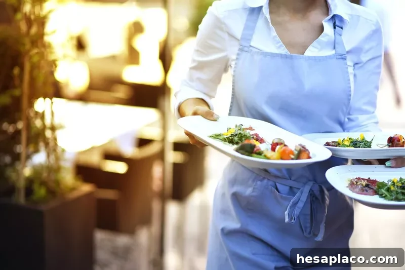 Waitress at work