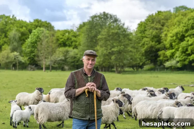 Shepherd leaning on his staff