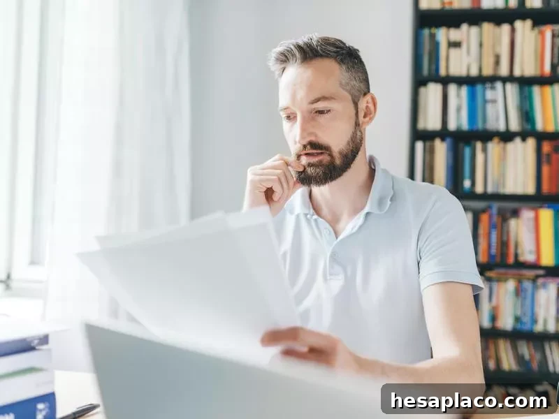 Man reading papers