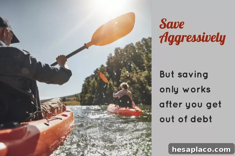 Save aggressively after you dig out of debt