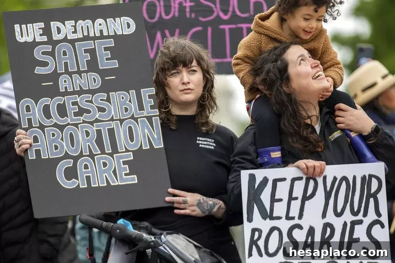 Pro-choice protesters