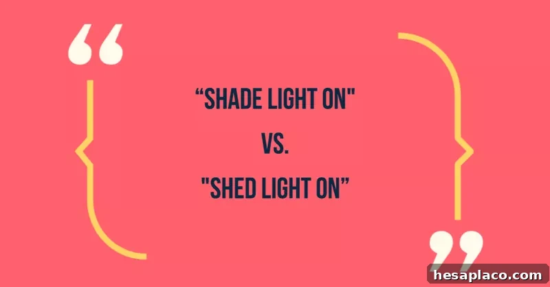 Shade light on vs shed light on