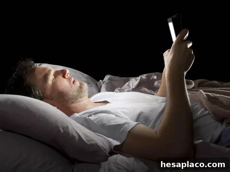 Checking work emails in bed