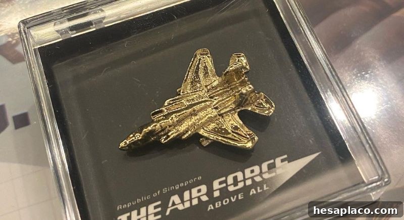 Gold-plated fighter jet model