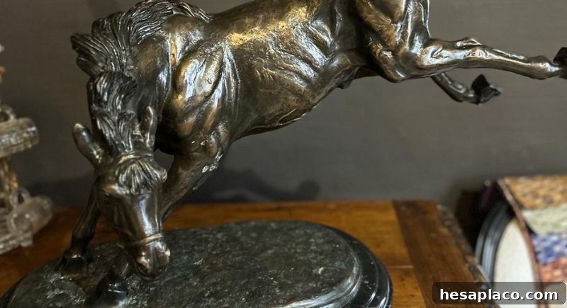 Bronze oryx statue