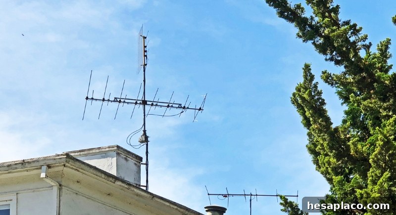 TV antenna on roof