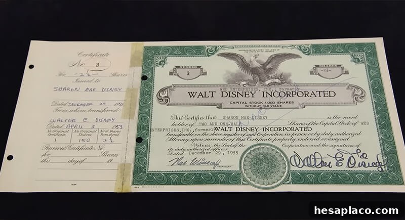 Walt Disney signed certificate