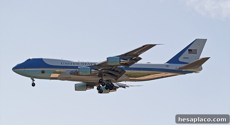 Air Force One flying