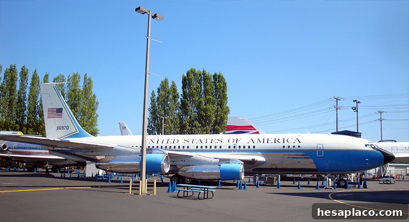 Retired Air Force One on display