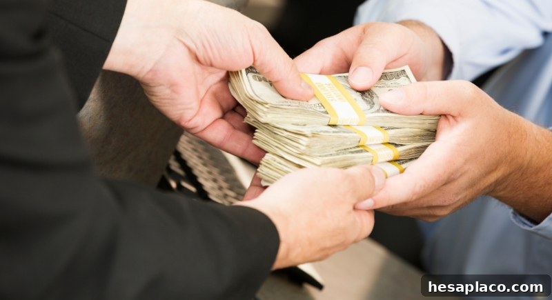 Powerball ticket and cash