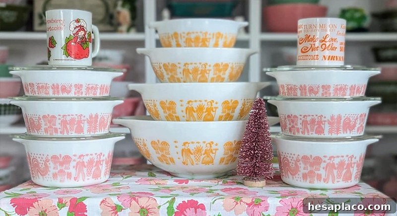 Butterprint Pyrex in pink or orange