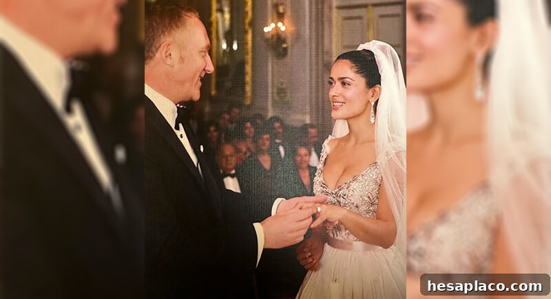 Salma Hayek wedding dress