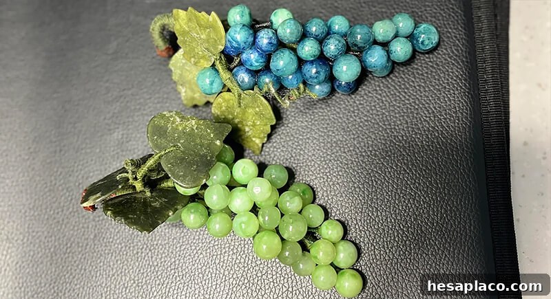 Cluster of glass grapes