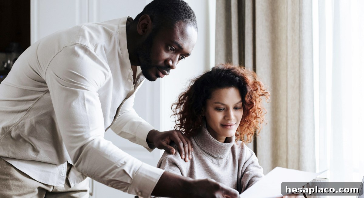 Couple reviewing finances