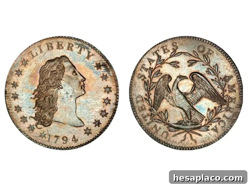 1794 flowing hair silver dollar