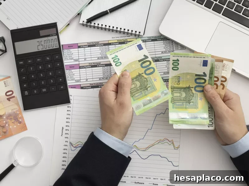 Businessman checking finances