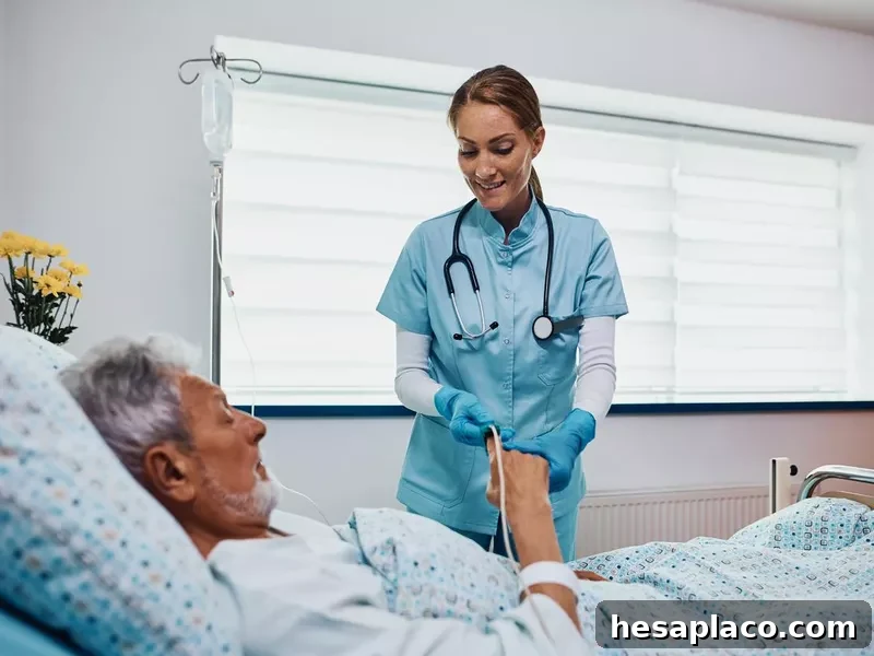 Nurse monitoring blood pressure