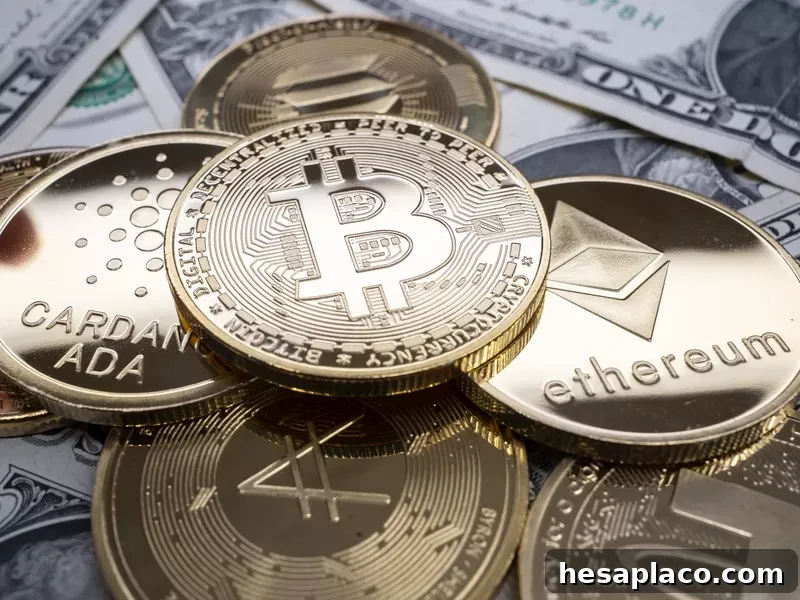 Cryptocurrency on banknotes