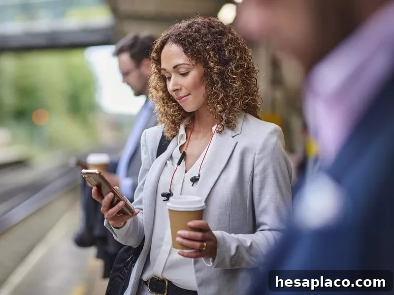 Woman looking at her phone