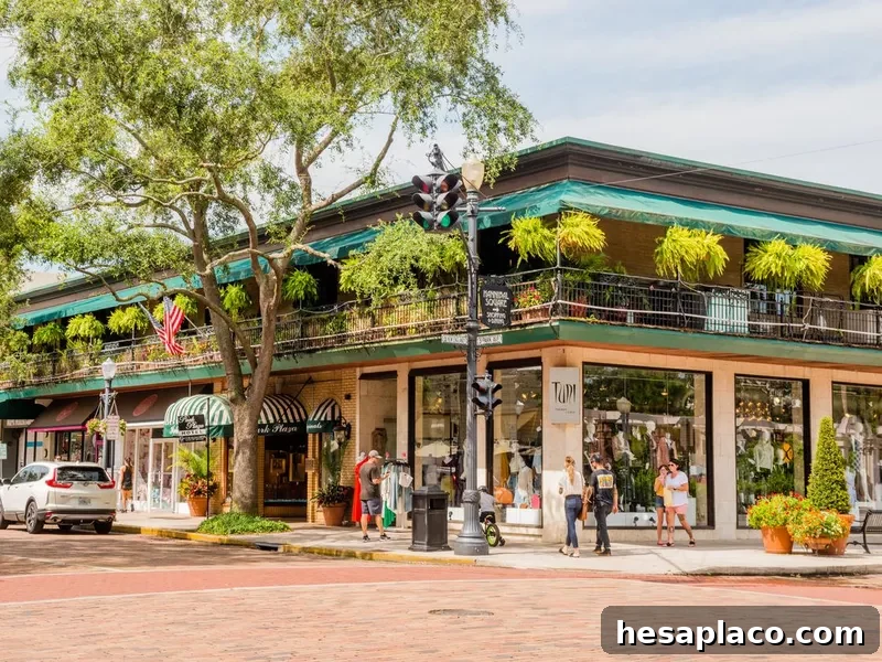 Park Avenue in Downtown Winter Park Florida USA