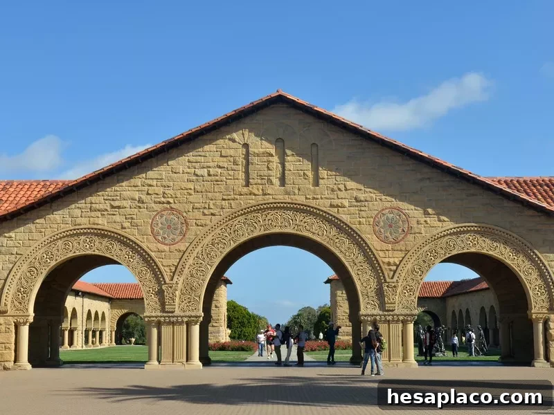 Visitors at Main Quad of Stanford University