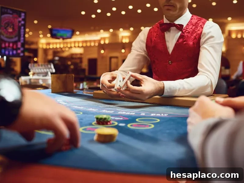 Card table in a casino