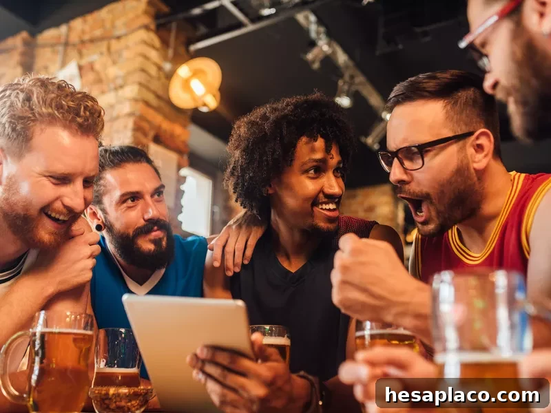 Friends happy while gambling on a tablet