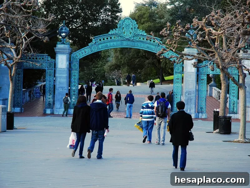 Sather Gate at Sproul Plaza at the University of California, Berkeley