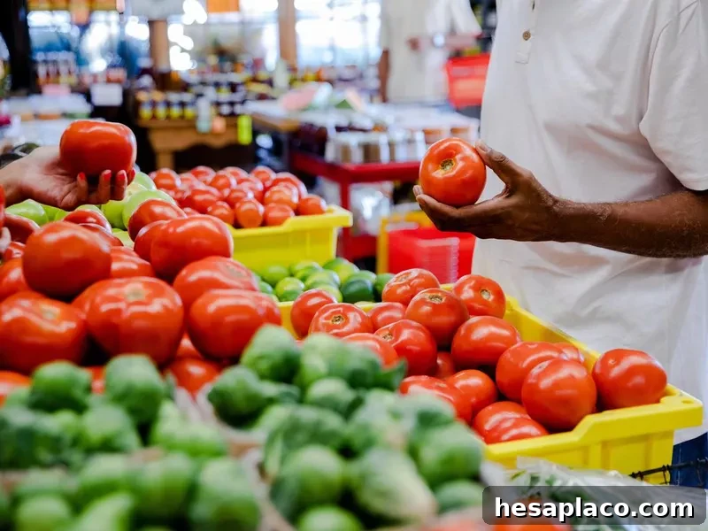 Consumer browsing produce