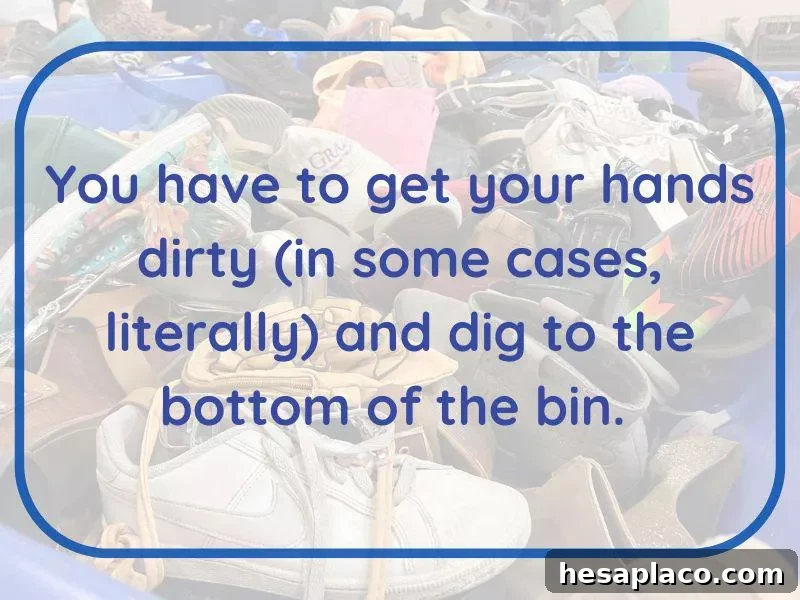 Digging in bins