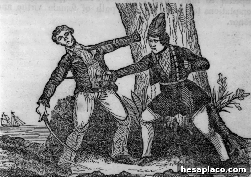 Mary Read stabbing pirate