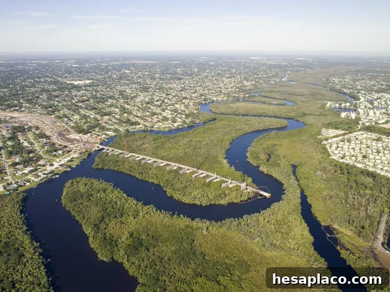 Aerial View of the St. Lucie River - Crosstown Parkway Extension Project