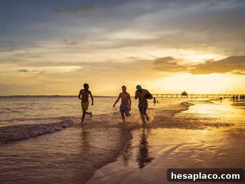 Running on the beach in Florida