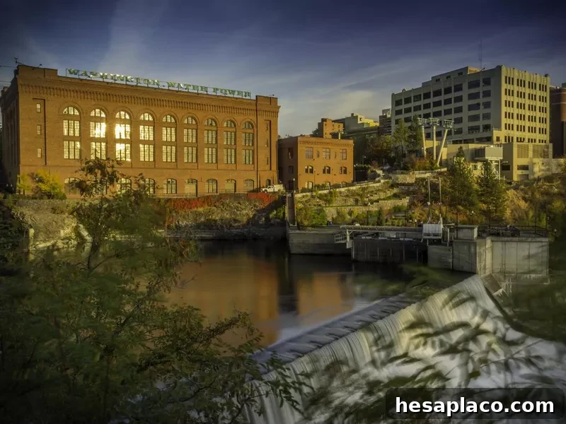 Time lapse view of Spokane Falls