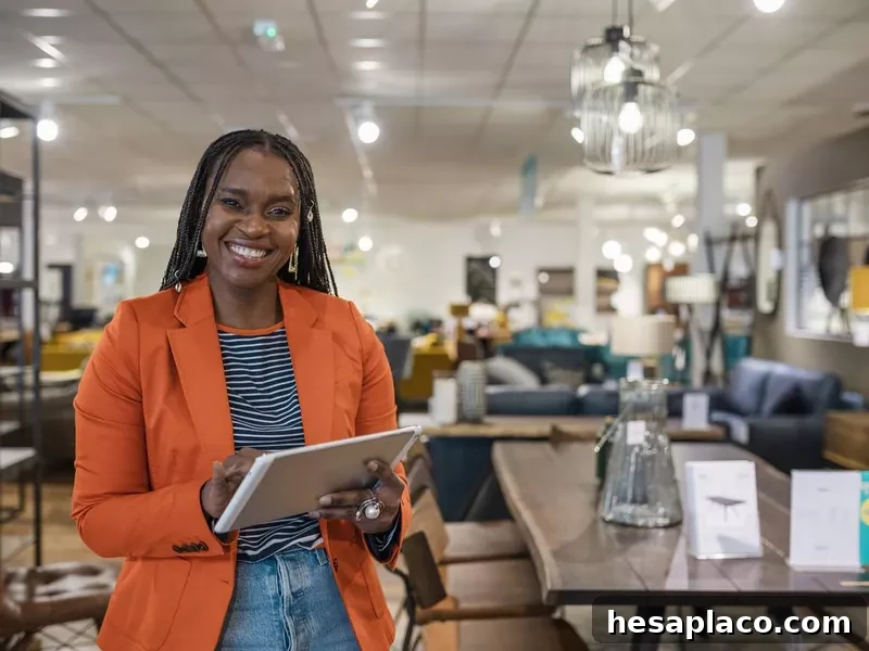 Woman working in retail