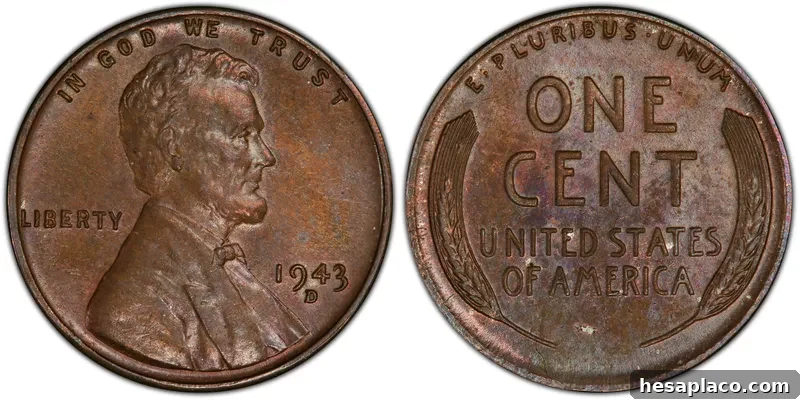 1943-D Bronze penny