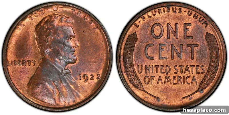 1922-D No D Strong Reverse penny