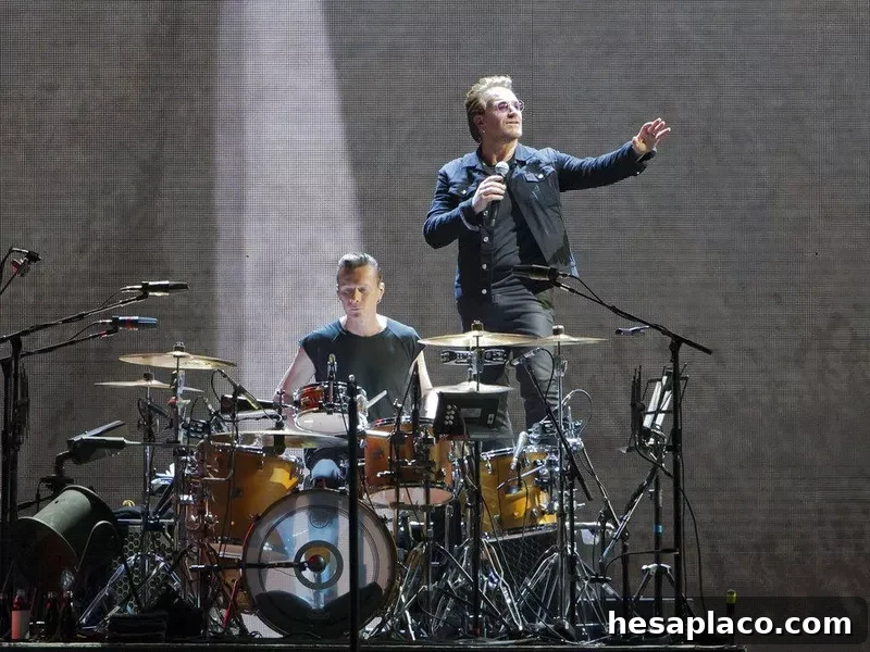 Larry Mullen Jr. with Bono
