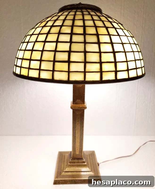 Tiffany Studios Geometric Leaded Lamp