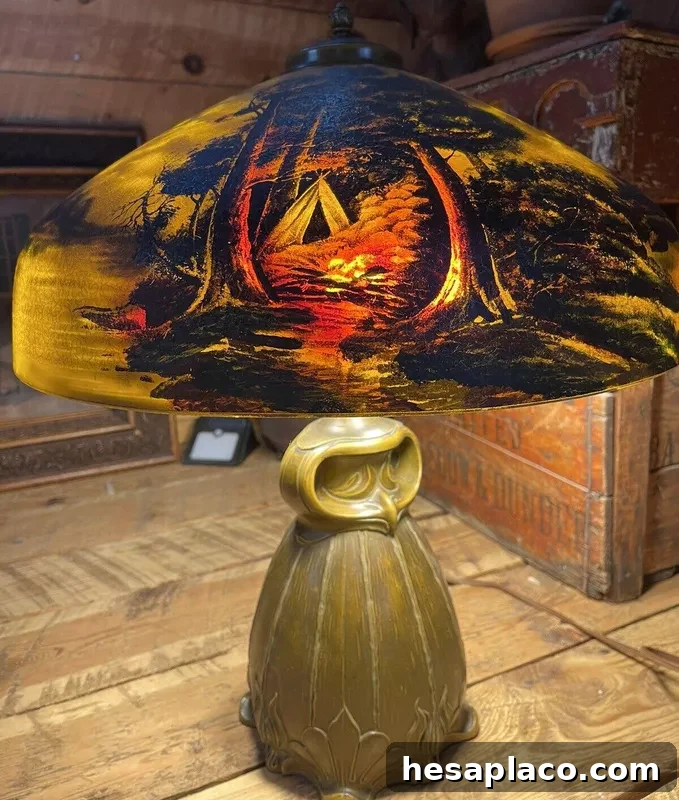 Pittsburgh Reverse Painted Lamp
