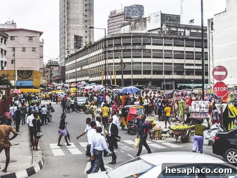 Downtown streets of Lagos, Nigeria