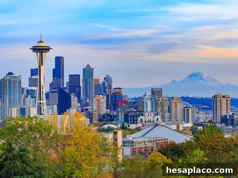 Space Needle and Seattle downtown