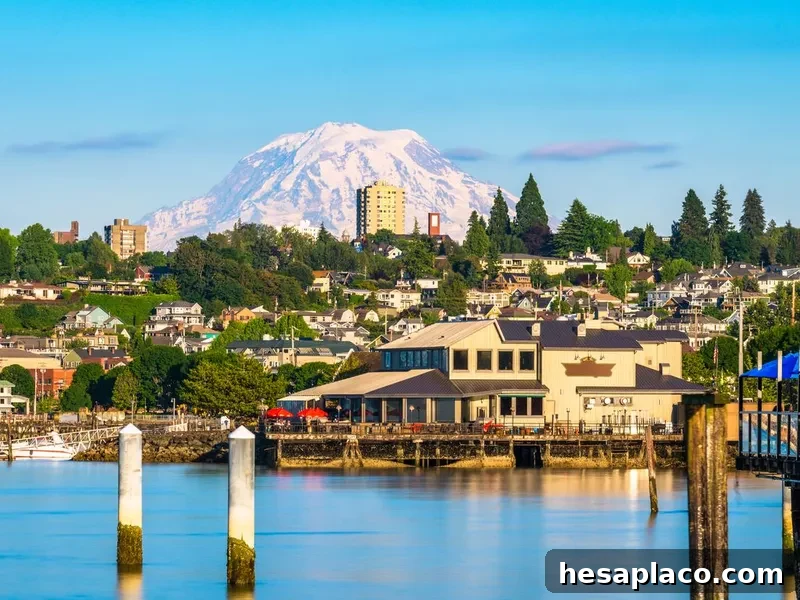 Tacoma with Mt. Rainier in the distance