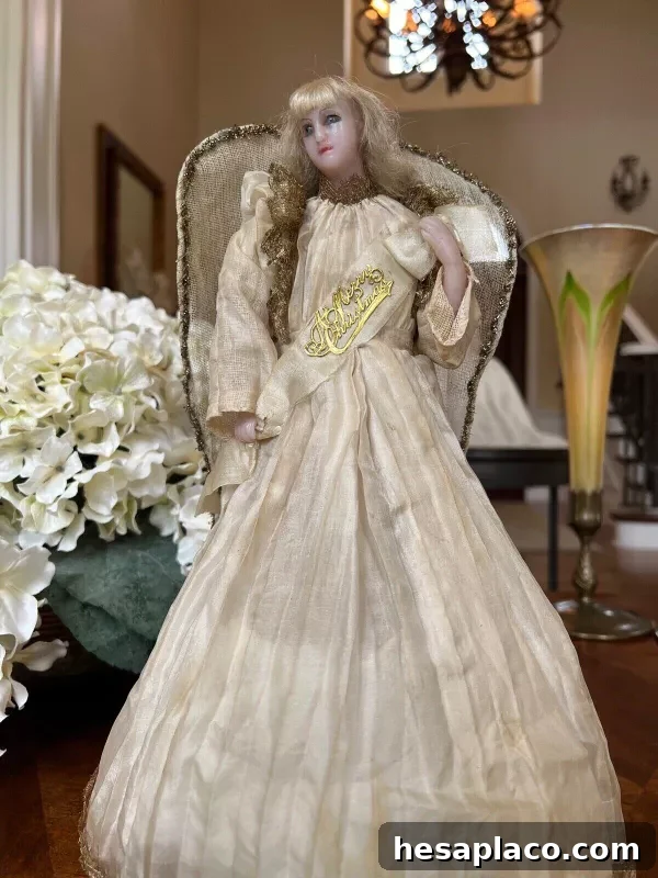 Wax angel tree topper