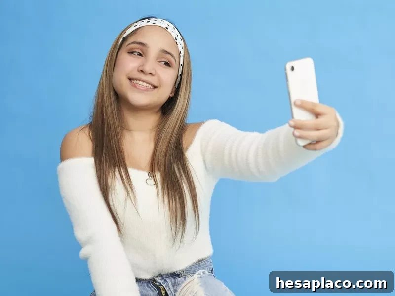 Girl taking selfie