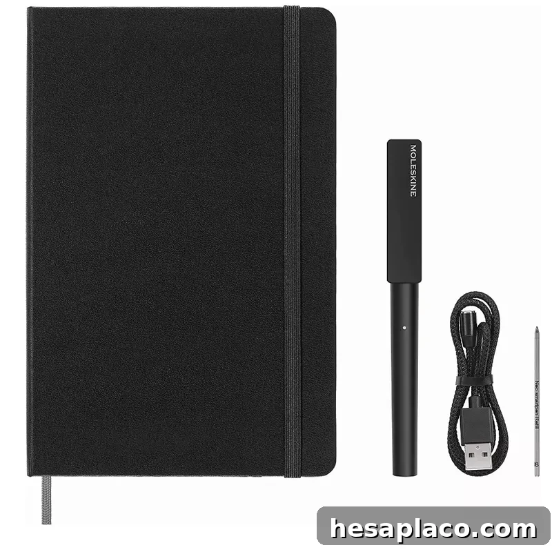 Moleskine smart notebook and pen